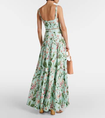 Robe longue Lima en coton à fleurs | Agua by Agua Bendita