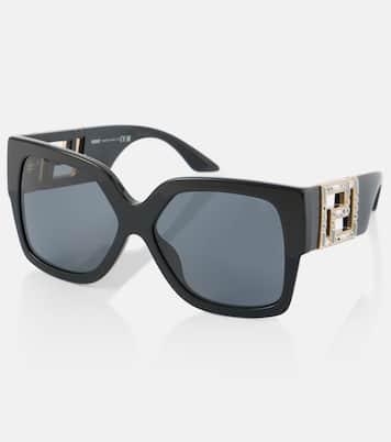 Greca embellished oversized sunglasses | Versace