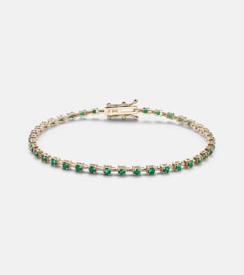 Brazalete tenis Emerald Ace de oro de 14 ct con esmeraldas | Stone and Strand