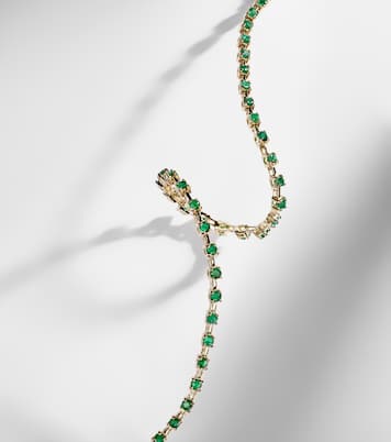 Brazalete tenis Emerald Ace de oro de 14 ct con esmeraldas | Stone and Strand