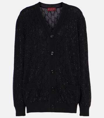 Cardigan GG aus Wolle mit Kristallen | Gucci