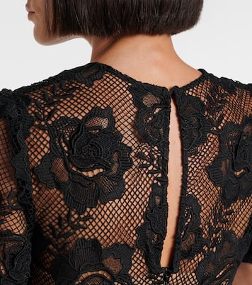 Robe midi en dentelle et velours | Self-Portrait