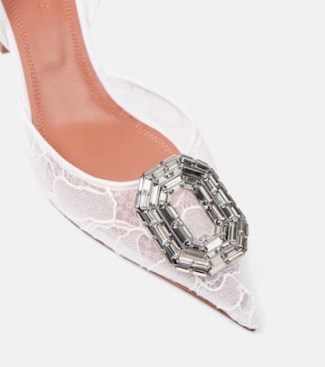Sandales Camelia 90 en dentelle à ornements | Amina Muaddi