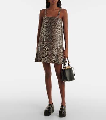 Abito corto di jeans con stampa | Ganni