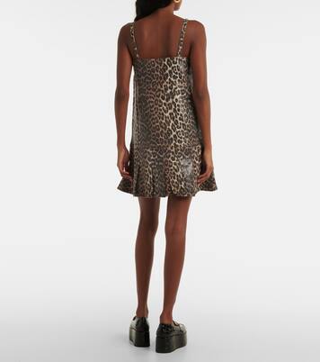 Abito corto di jeans con stampa | Ganni