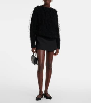 Suede-trimmed mesh Mary Jane flats | Tory Burch