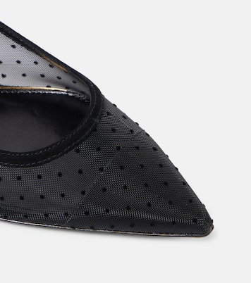 Suede-trimmed mesh Mary Jane flats | Tory Burch