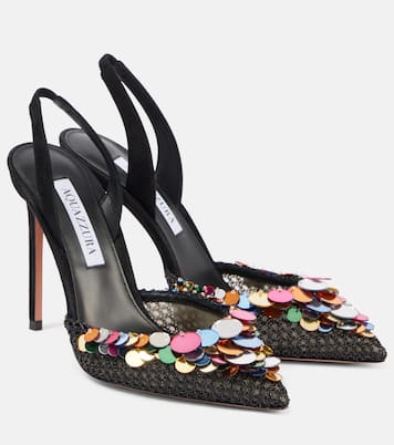 Slingback-Pumps Can Can 105 mit Pailletten | Aquazzura