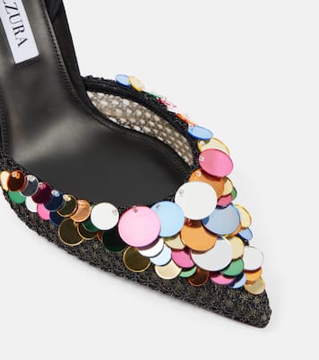 Slingback-Pumps Can Can 105 mit Pailletten | Aquazzura