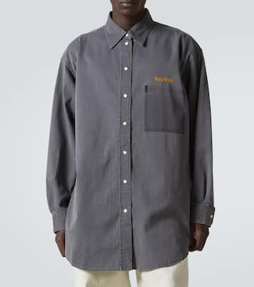 Logo oversized chambray shirt | Miu Miu