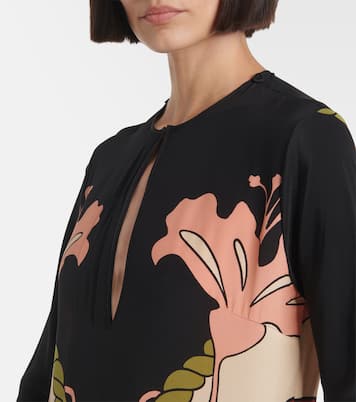 Tunica in seta con stampa e paillettes | Johanna Ortiz