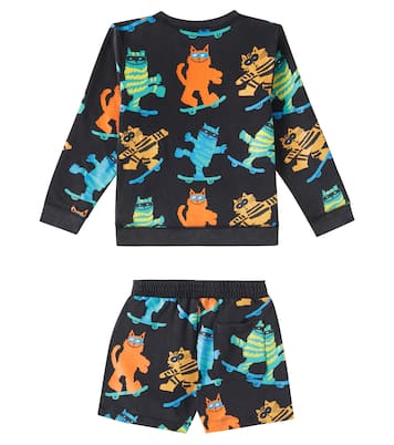 Cotton-blend fleece sweatshirt and shorts set | Stella McCartney Kids