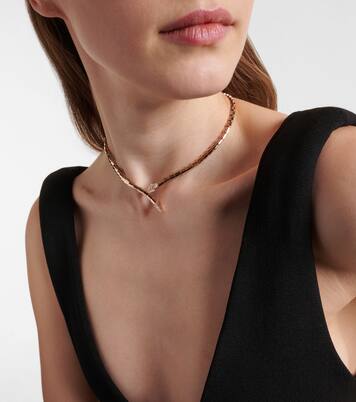 Serpenti Viper 18kt rose gold necklace with diamonds | Bvlgari