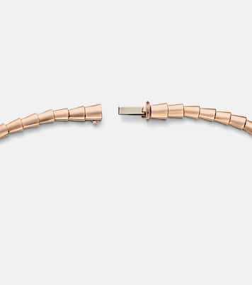 Serpenti Viper 18kt rose gold necklace with diamonds | Bvlgari
