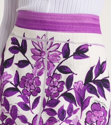 Majolica cotton and linen-blend miniskirt | Dolce&Gabbana