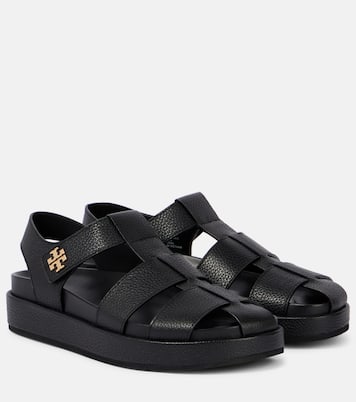 Sandalen Double T aus Leder | Tory Burch
