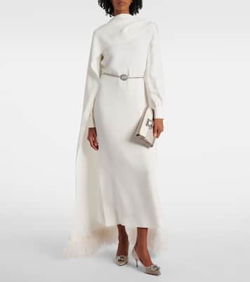 Envelope embellished satin clutch | Roger Vivier