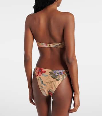Coco bow-detail floral bikini bottoms | Zimmermann