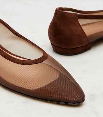 Ballerinas Amelia aus Organza mit Veloursleder | Gianvito Rossi