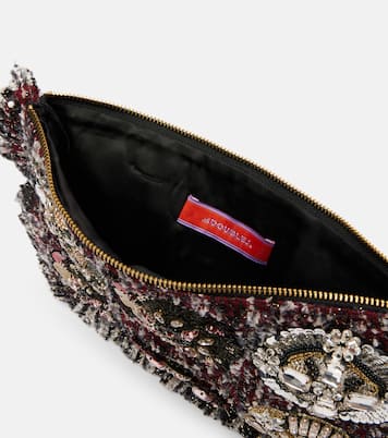 Bestickte Clutch aus Jacquard | La DoubleJ