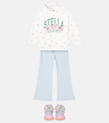Floral logo cotton jersey hoodie | Stella McCartney Kids