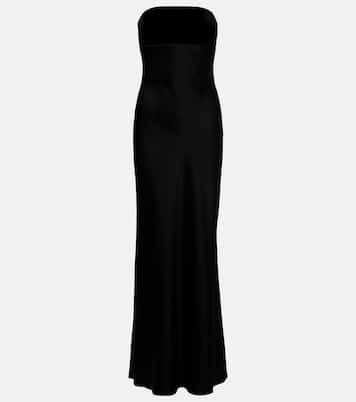 Baia velvet-trimmed satin bustier gown | Max Mara