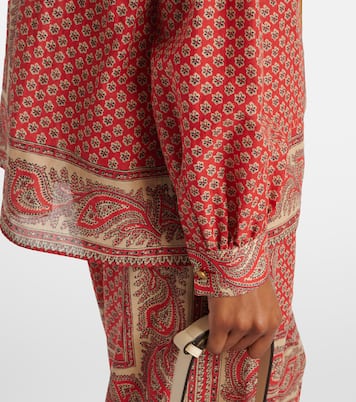 Printed tie-neck cotton blouse | Valentino