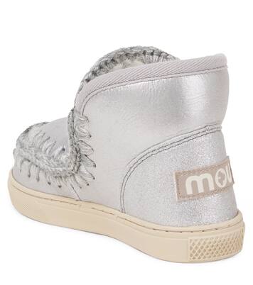Embroidered shearling-lined suede boots | Mou Kids