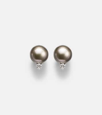 Boucles d’oreilles en or blanc 18 ct, perles et diamants | Mikimoto