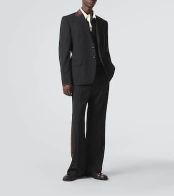Blazer Alto en laine vierge et satin | Wales Bonner