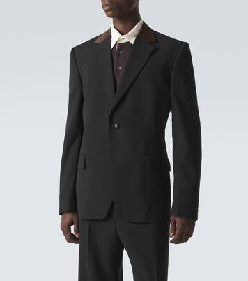 Blazer Alto en laine vierge et satin | Wales Bonner
