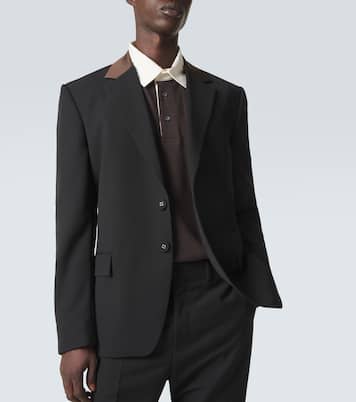 Blazer Alto en laine vierge et satin | Wales Bonner