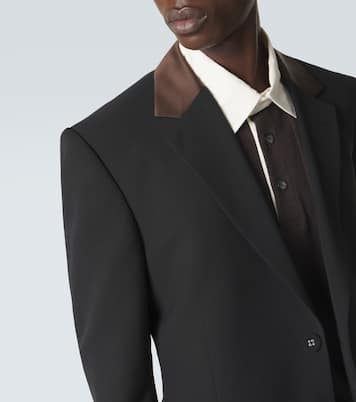 Blazer Alto en laine vierge et satin | Wales Bonner