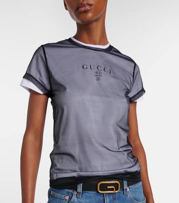 Layered cotton-blend jersey T-shirt | Gucci