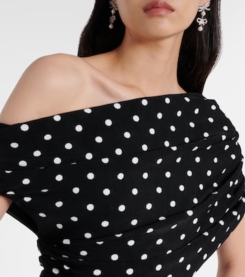 Polka-dot asymmetric maxi dress | Self-Portrait