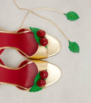 Cherryfic 100 metallic leather sandals | Valentino Garavani