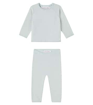 Ensemble pull et pantalon Loan rayés en coton et cachemire | Bonpoint