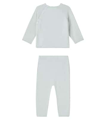 Ensemble pull et pantalon Loan rayés en coton et cachemire | Bonpoint