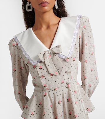 Floral polka-dot silk midi dress | Alessandra Rich