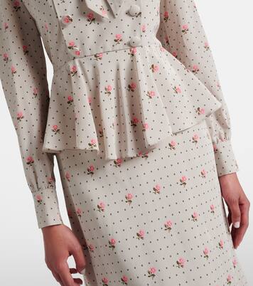 Floral polka-dot silk midi dress | Alessandra Rich