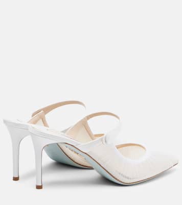 Mules Voile 75 aus Tüll mit Satin | Aquazzura