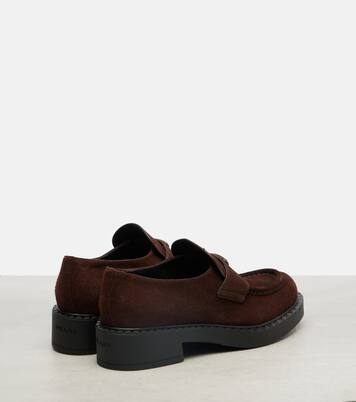 Loafers Chocolate aus Veloursleder | Prada