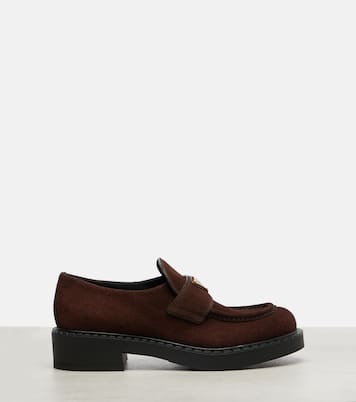 Loafers Chocolate aus Veloursleder | Prada