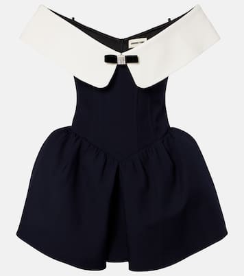 Robe en laine et soie à encolure bardot  | Shushu/Tong