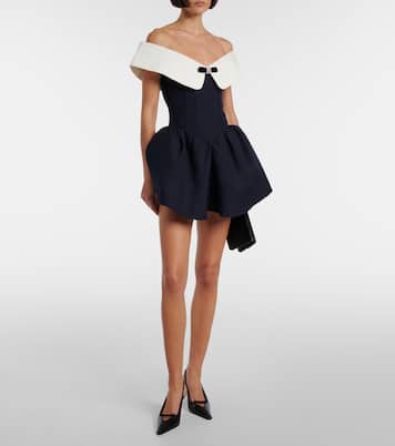 Robe en laine et soie à encolure bardot  | Shushu/Tong