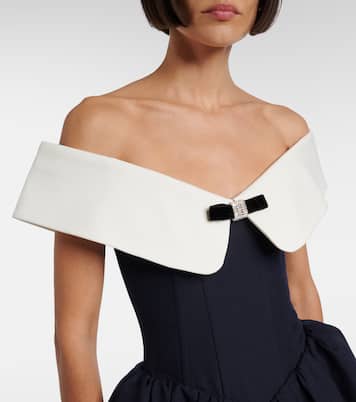 Robe en laine et soie à encolure bardot  | Shushu/Tong