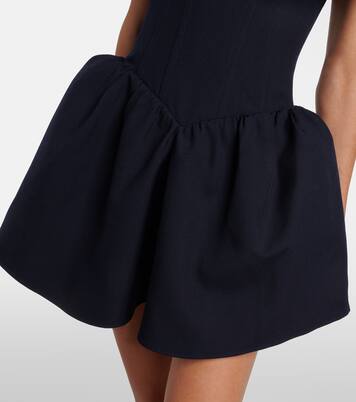 Robe en laine et soie à encolure bardot  | Shushu/Tong