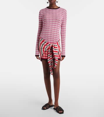 Striped crochet cotton minidress | The Attico