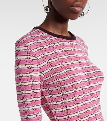 Striped crochet cotton minidress | The Attico