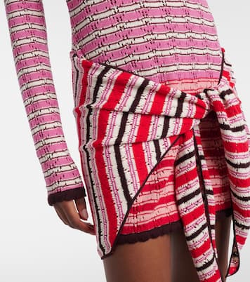 Striped crochet cotton minidress | The Attico